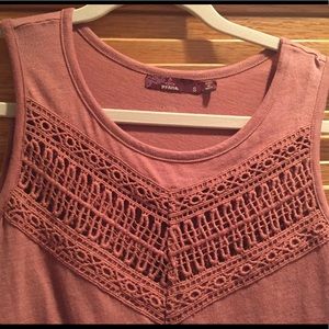 Prana tank with crochet detail